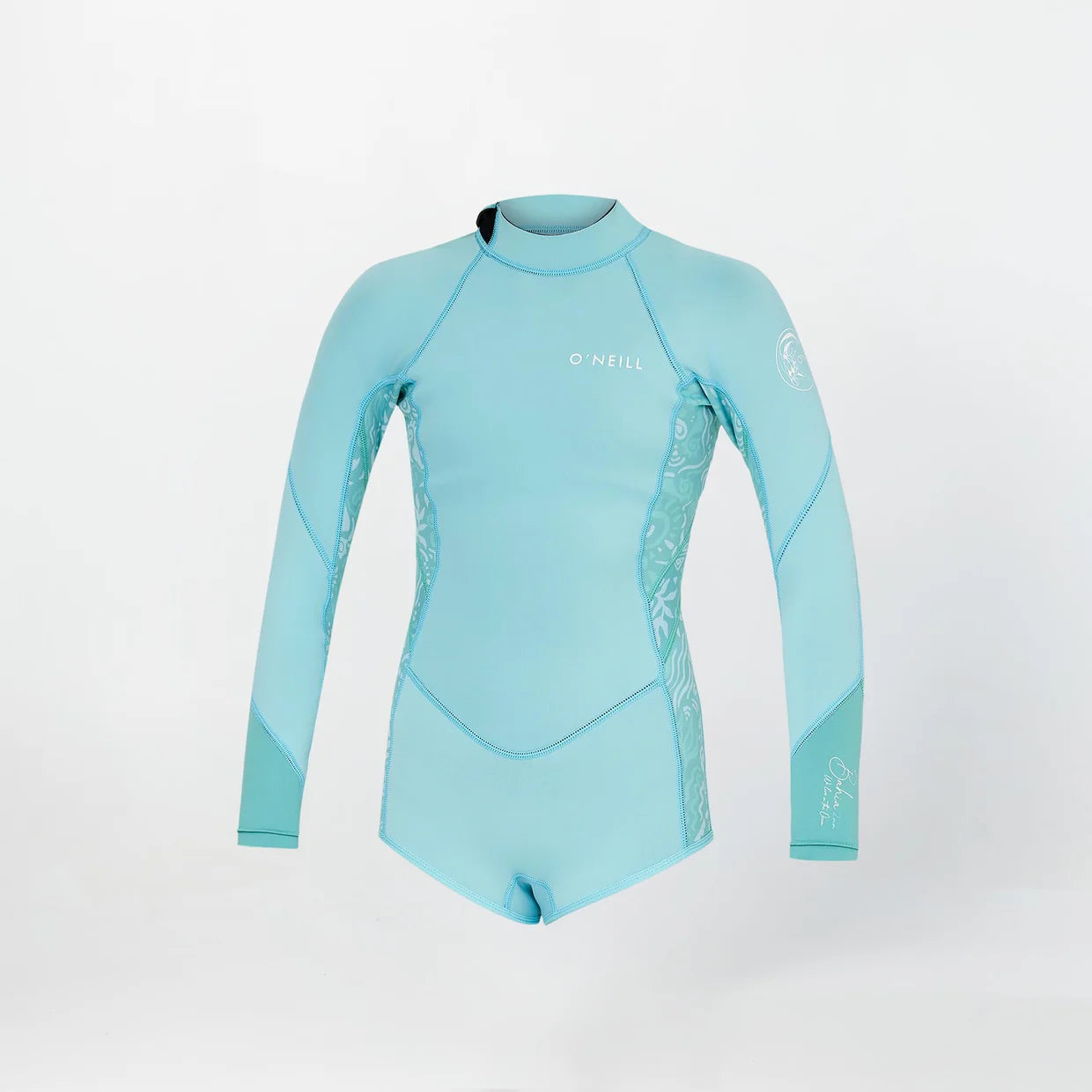 O'neill Girl's Bahia 2mm Long Sleeve Swim Bottom Spring Suit Back Zip - Tidepool