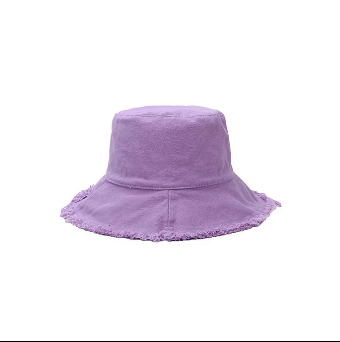 Salty Shadows Cotton Frayed Edge Bucket Hat - Lilac