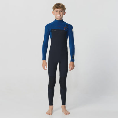 O'neill Boy's HyperFire 3/2mm Steamer Chest Zip Wetsuit - Black/Blue