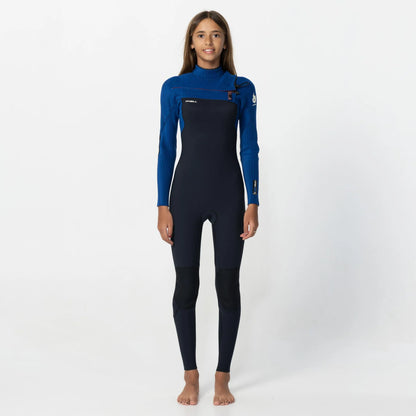 O'neill Boy's HyperFire 3/2mm Steamer Chest Zip Wetsuit - Black/Blue