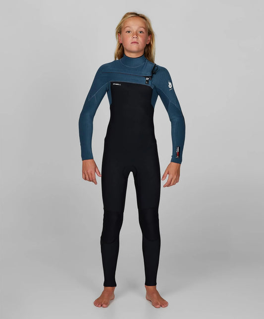 Boy's HyperFire 3/2mm Steamer Chest Zip Wetsuit - Cadet Blue