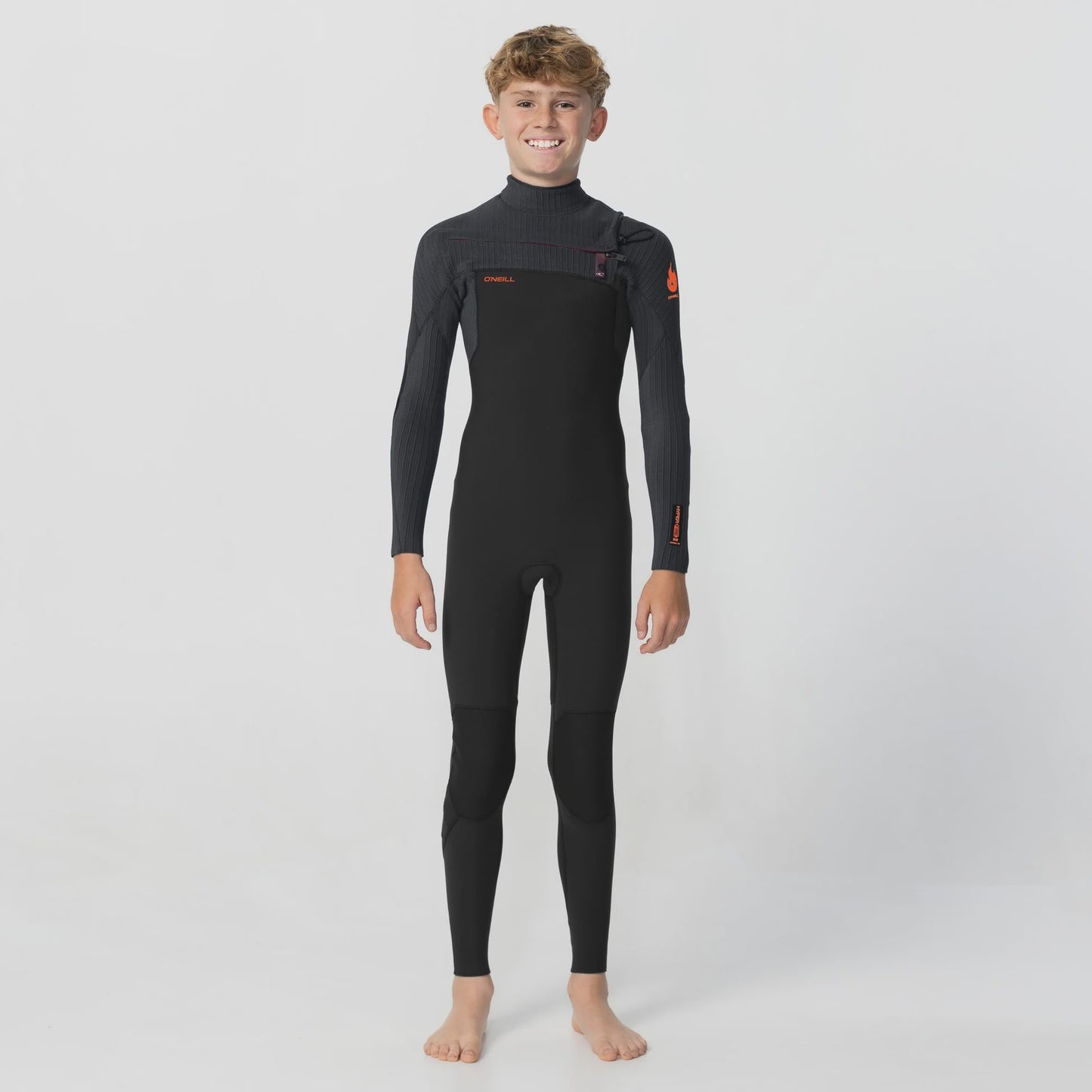 O'neill Kid's HyperFire 4/3mm Steamer Chest Zip Wetsuit - Black