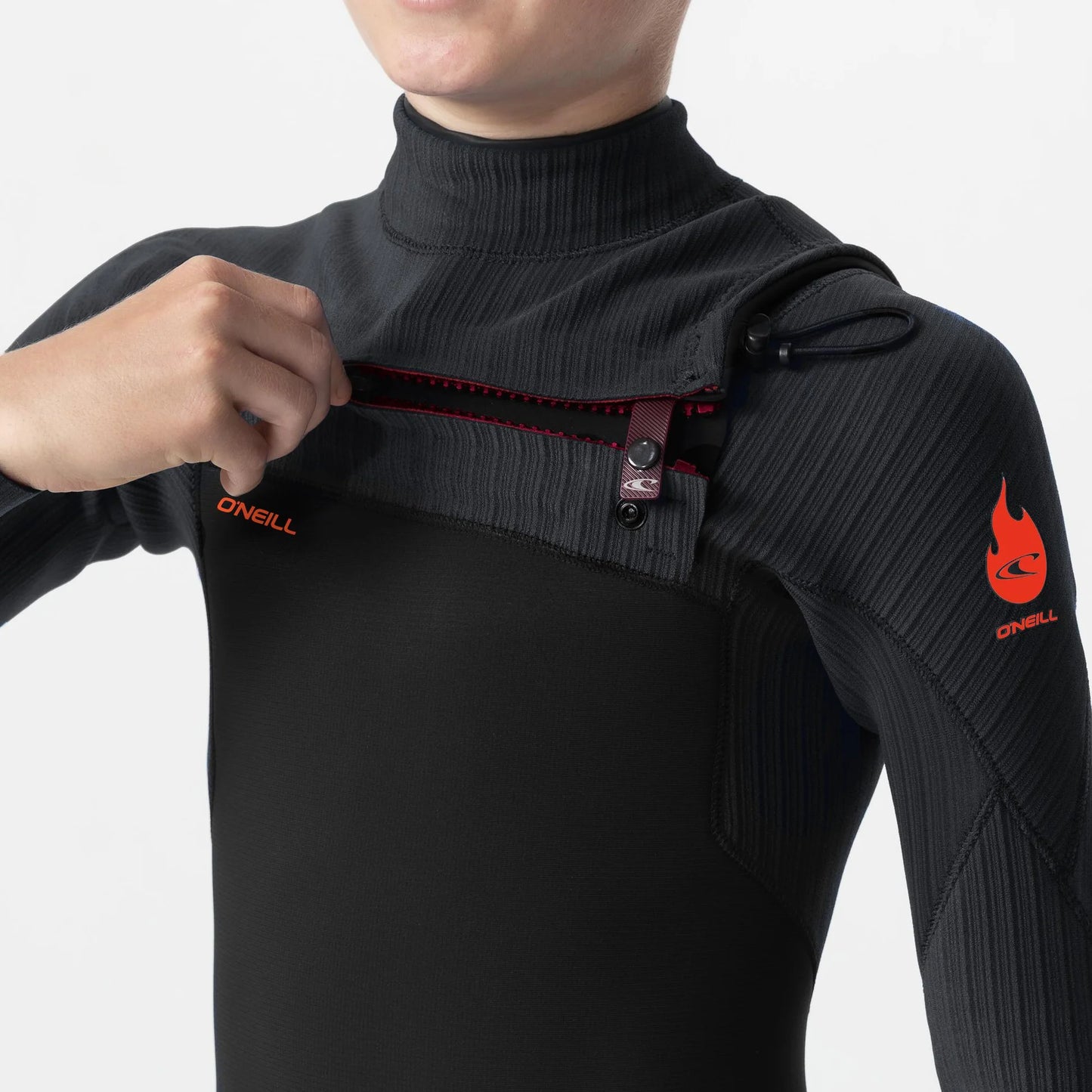 O'neill Kid's HyperFire 4/3mm Steamer Chest Zip Wetsuit - Black
