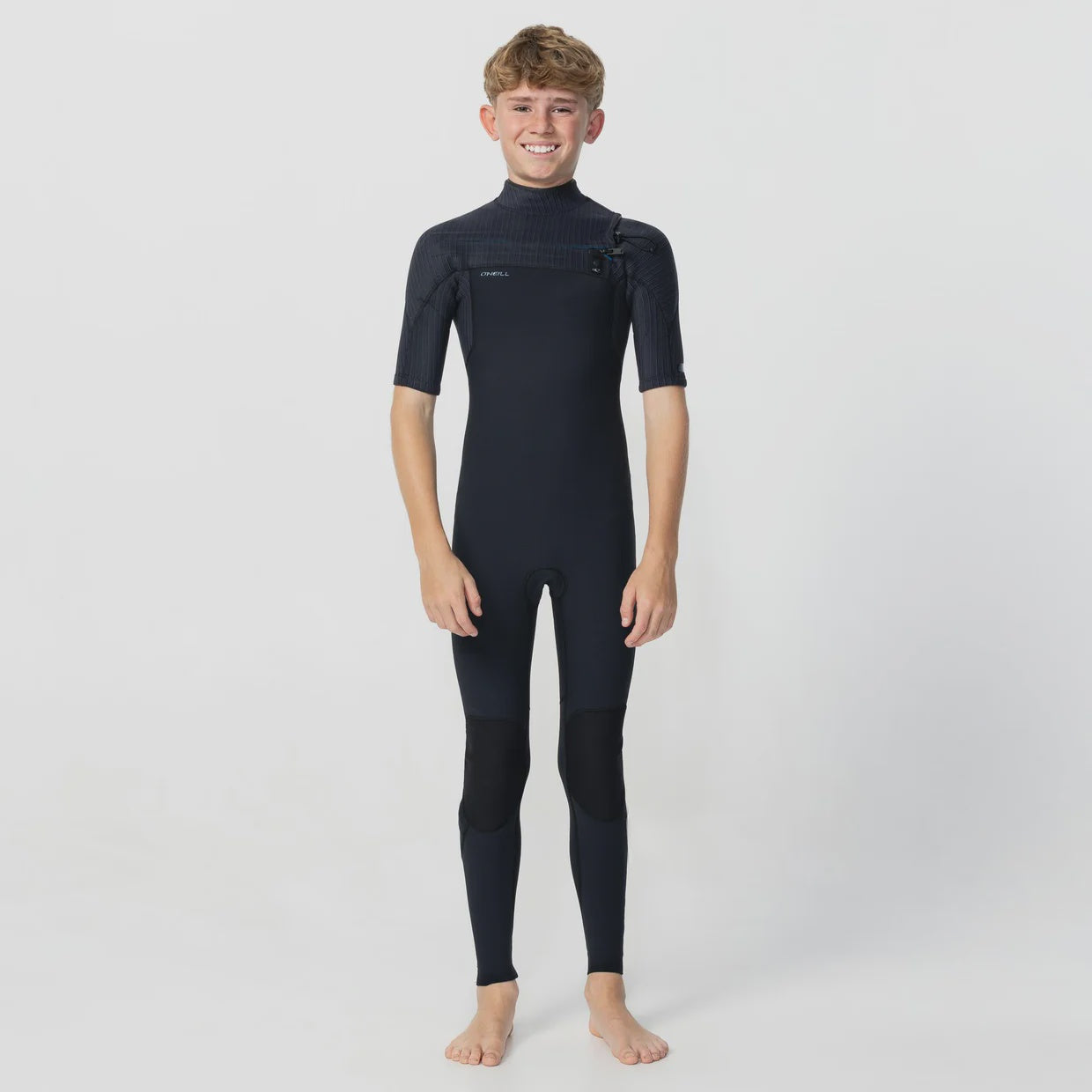 O'neill Boys HyperFreak Chest Zip Short Sleeve Steamer - Black