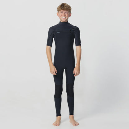 O'neill Boys HyperFreak Chest Zip Short Sleeve Steamer - Black