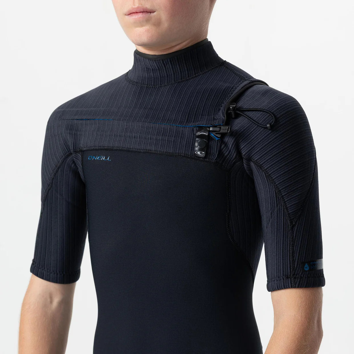 O'neill Boys HyperFreak Chest Zip Short Sleeve Steamer - Black