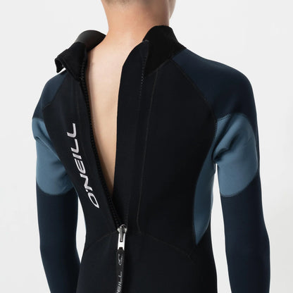 O'neill Kid's Reactor 3/2mm GBS Steamer Back Zip - Black/Blue