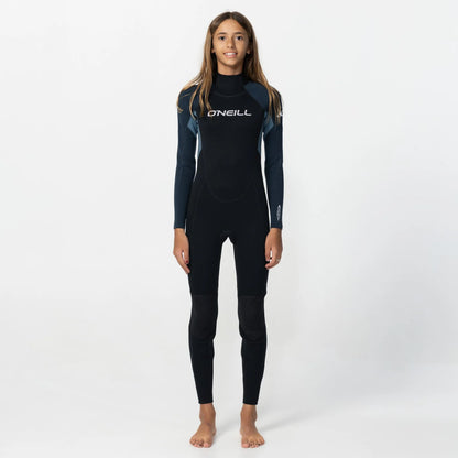 O'neill Kid's Reactor 3/2mm GBS Steamer Back Zip - Black/Blue