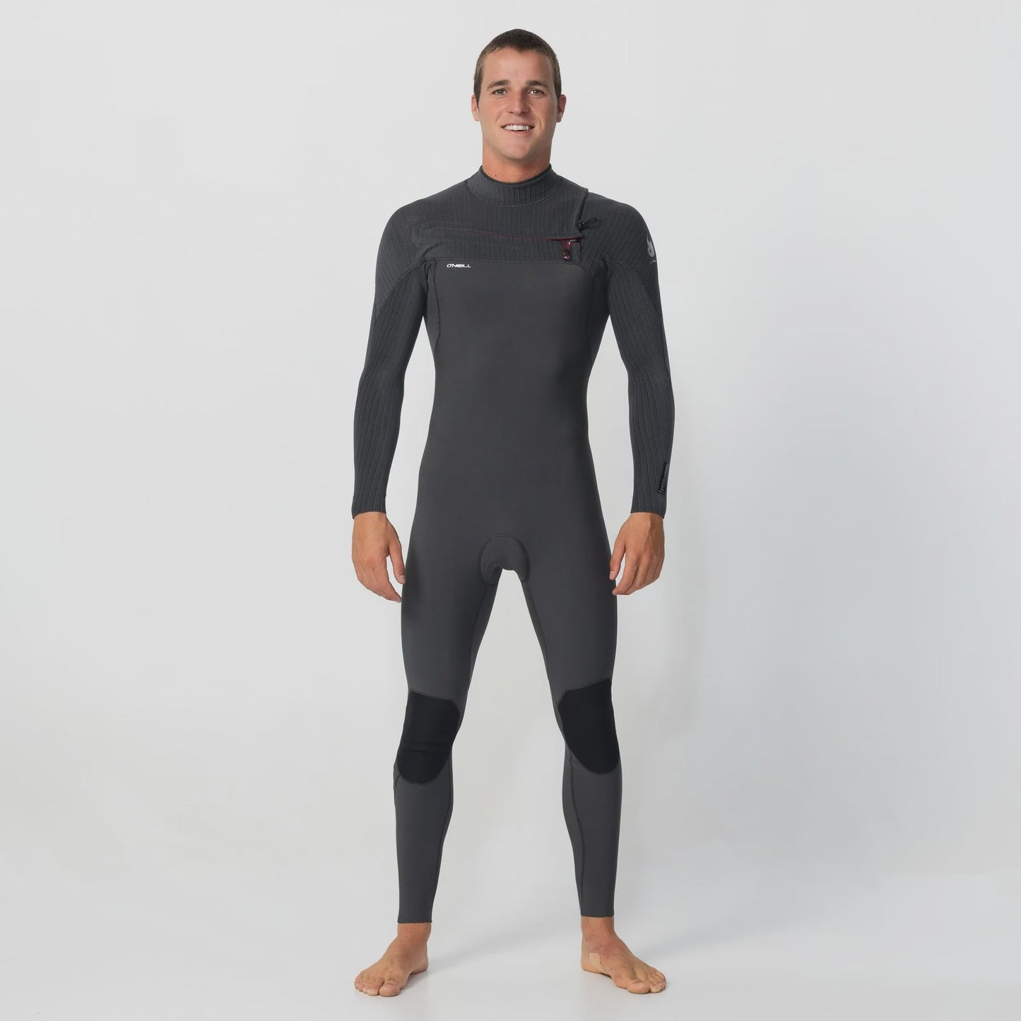O'neill Men's HyperFire 3/2mm Steamer Chest Zip Wetsuit - Steel Grey