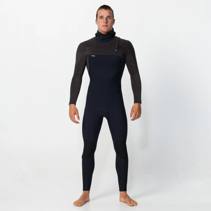 Men's HyperFreak 5/4+ Hooded Steamer Chest Zip - Black Arabica