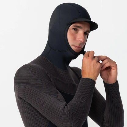 Men's HyperFreak 5/4+ Hooded Steamer Chest Zip - Black Arabica