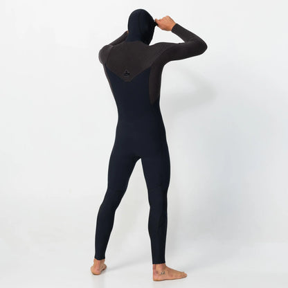 Men's HyperFreak 5/4+ Hooded Steamer Chest Zip - Black Arabica