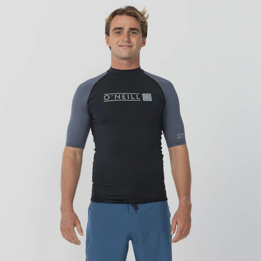 O'neill Men's Reactor Block UV Short Sleeve Rash Vest - Orion Blue