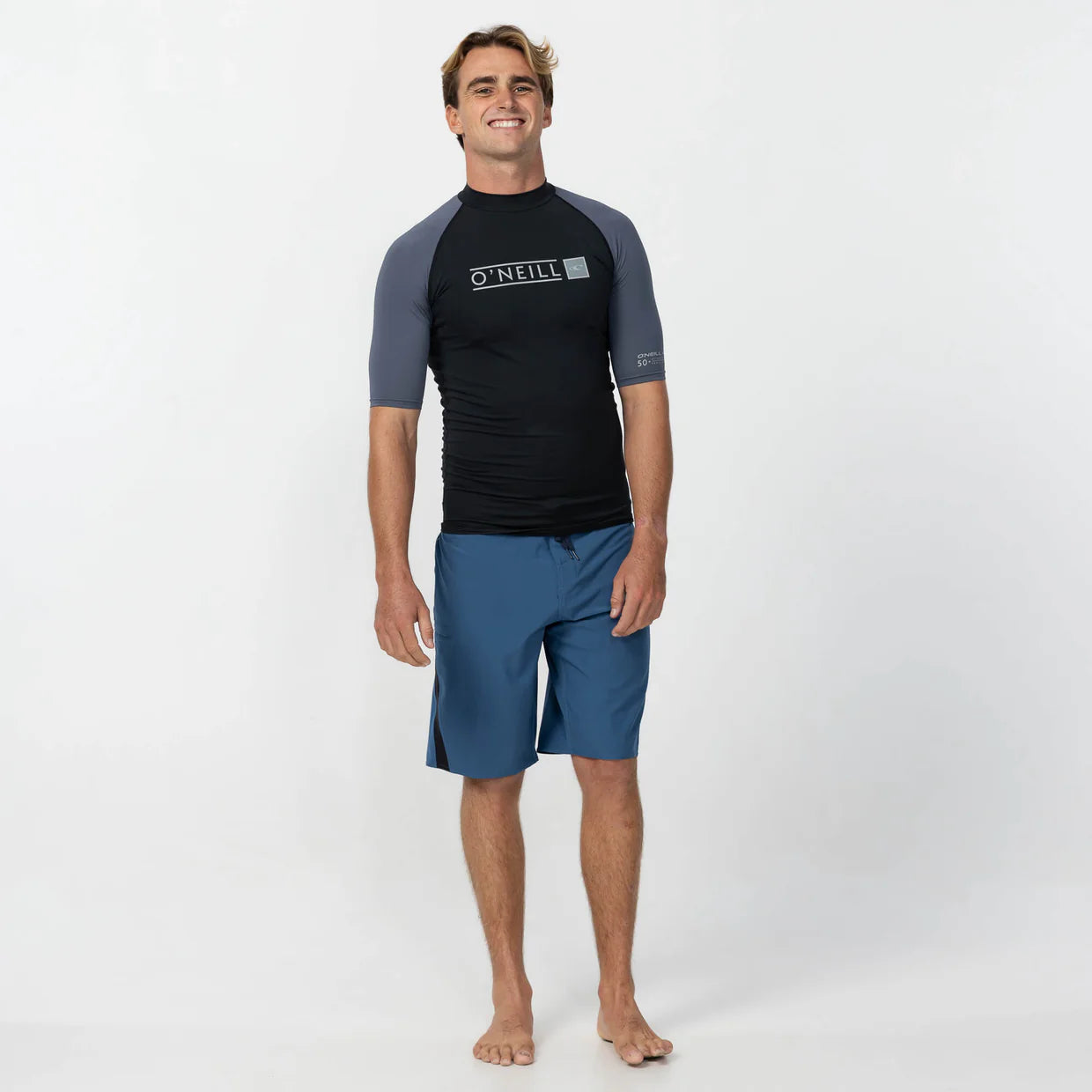 O'neill Men's Reactor Block UV Short Sleeve Rash Vest - Orion Blue