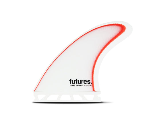 Ethan Ewing Signature Fibreglass Large Thruster Fin Set - White/Red