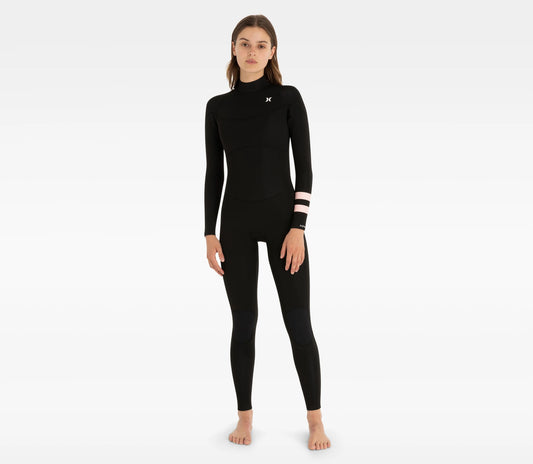 Women's Advant 3/2mm Back Zip Wetsuit Steamer - Black Pink