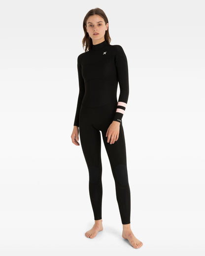 Women's Advant 3/2mm Back Zip Wetsuit Steamer - Black Pink