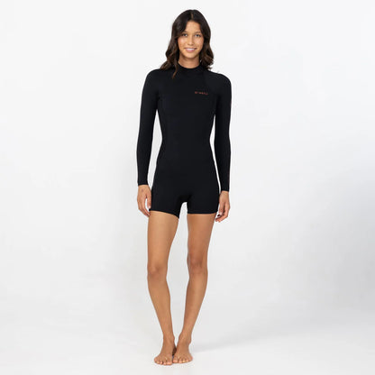 O'neill Women's Bahia GBS 2mm Long Sleeve Boyleg Back Zip Spring Suit - Black