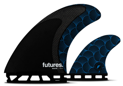 Futures Rasta Twin +1 Fin Set - Black/Blue